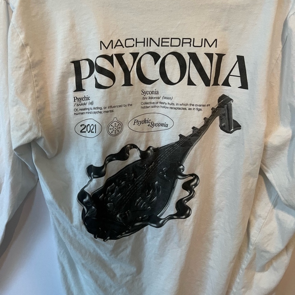 Machine drum edm band dj long sleeve tahirt white medium - Picture 3 of 3